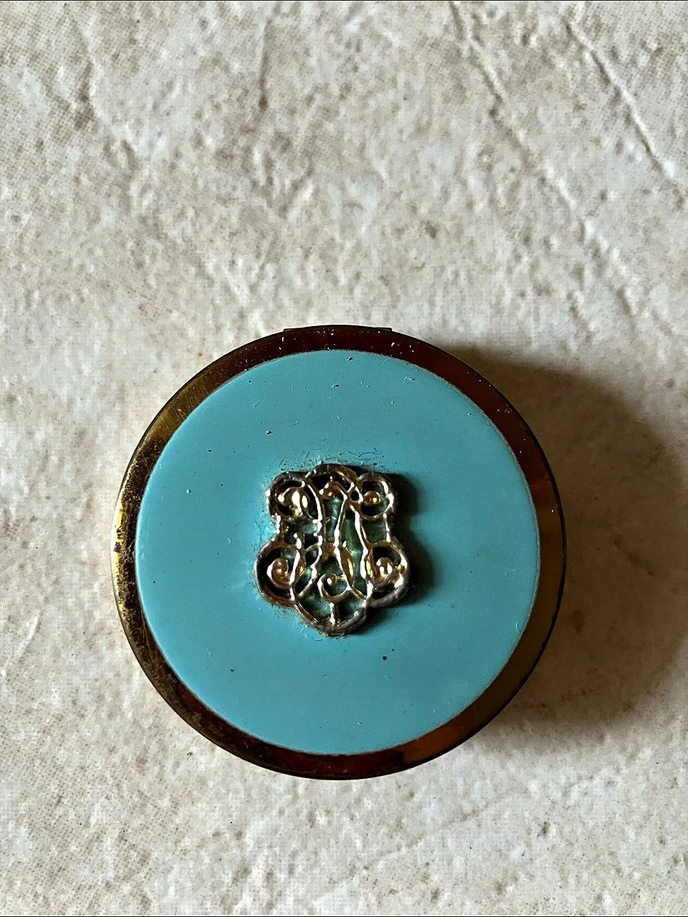 Estée Lauder Vintage Turquoise Blue & Gold Eyeshadow Compact